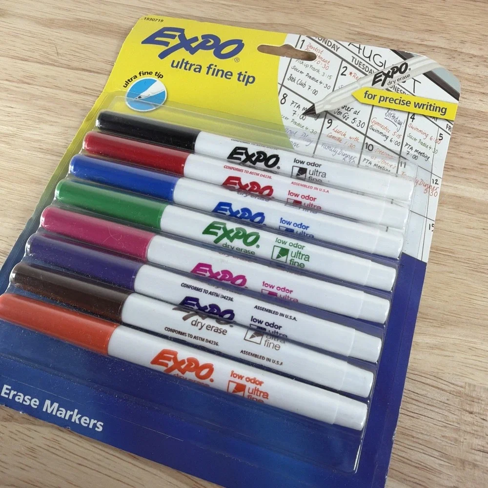 EXPO Low Odor Dry Erase Markers, Ultra-Fine Tip, Assorted Colors, 8 Count